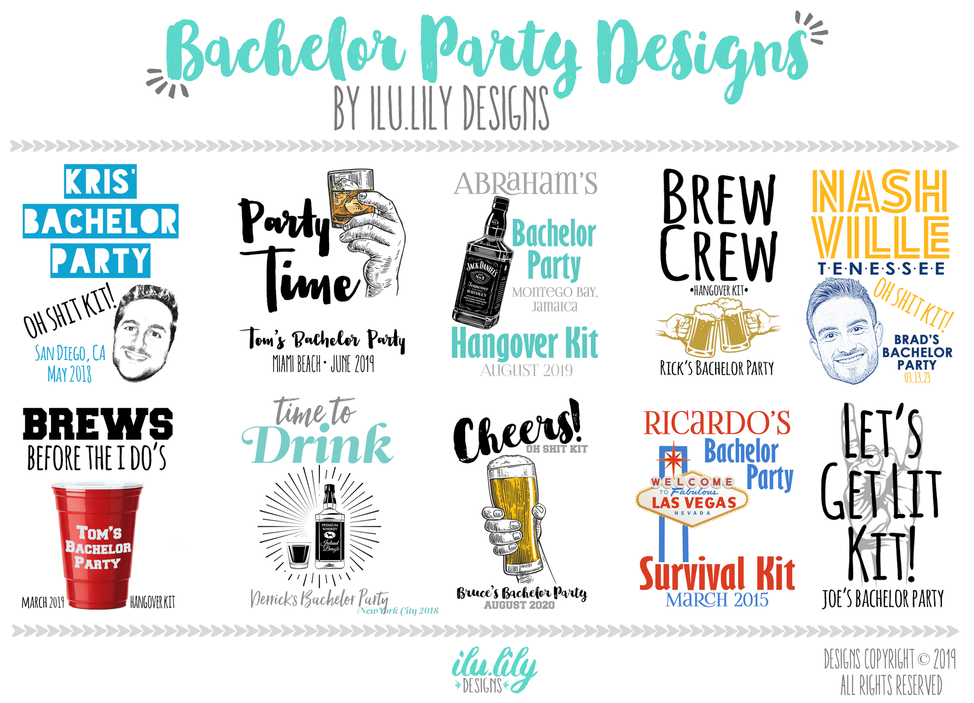 Bachelor Party Hangover Recovery Kit | Groomsmen Favors | Custom Caricature Oh Shit Kit