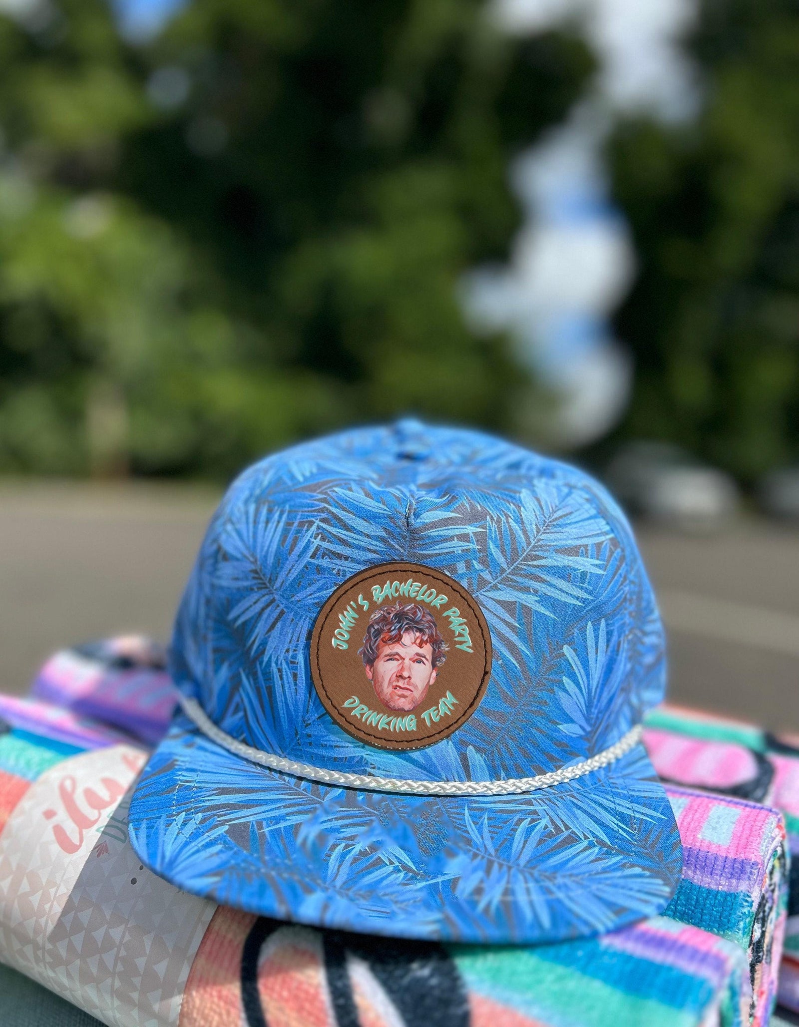 Bachelor Party Hat - Custom Caricature Hat With Photo Patch | Groomsmen Gift