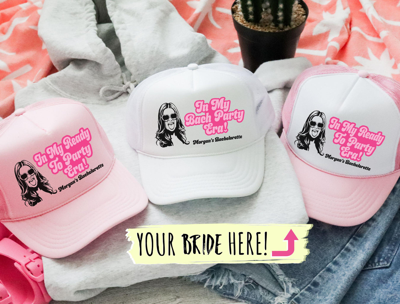 Custom Bride Caricature Trucker Hat | Bachelorette Party Gift