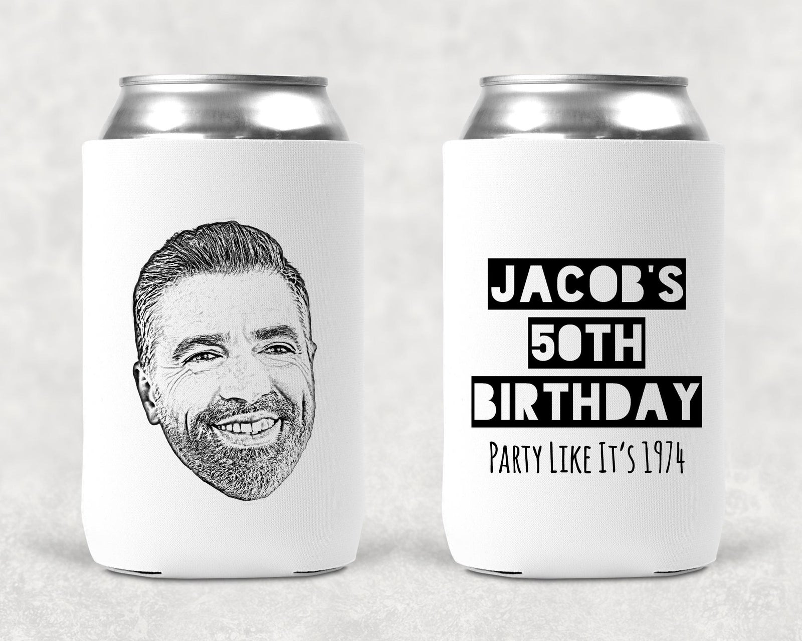 Custom Birthday Koozie - Personalized Can Cooler | Fun Birthday Favors | Slim & Standard Sizes