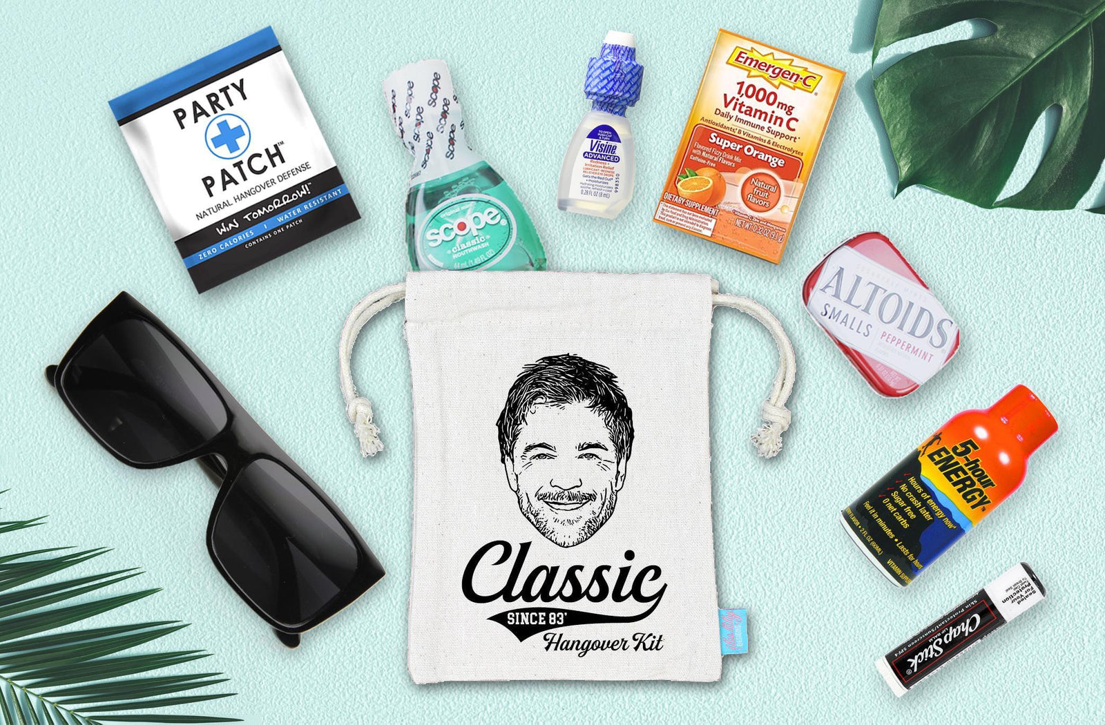 Custom Hangover Kit | Birthday Party Favor Bag with Personalized Caricature | Unique Party Gift
