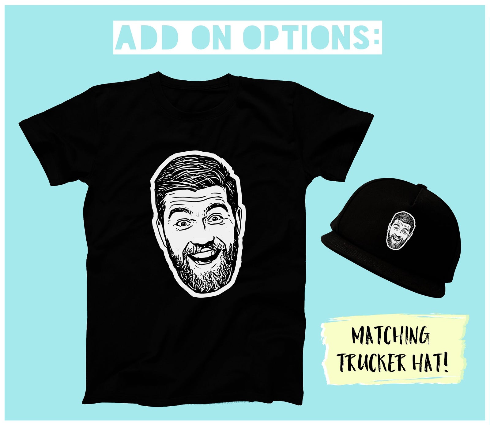 Bachelor Party Shirt - Custom Caricature Groomsmen Gift Cotton Black T-Shirt