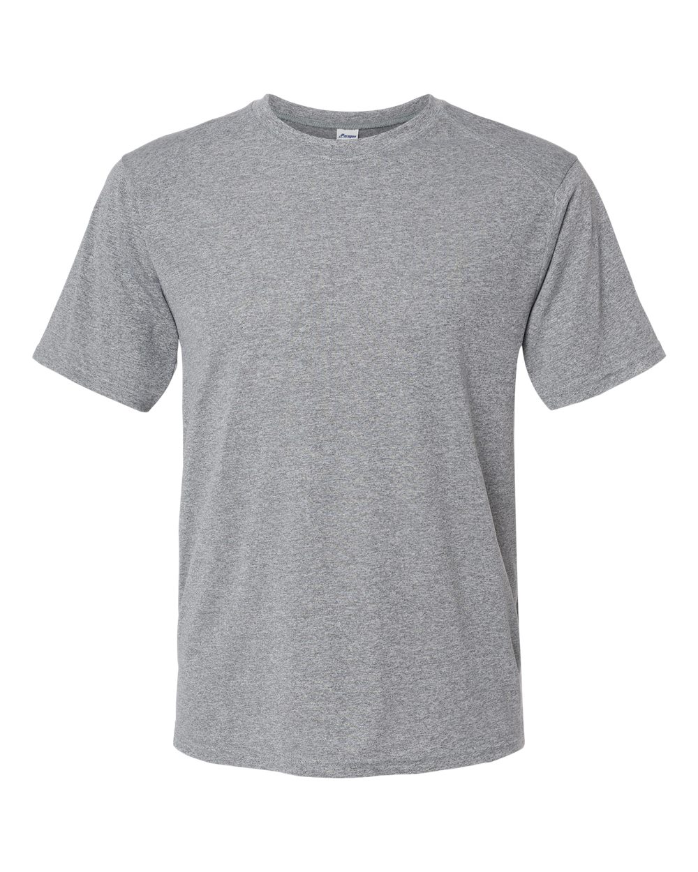 A plain, gray t-shirt with short sleeves.