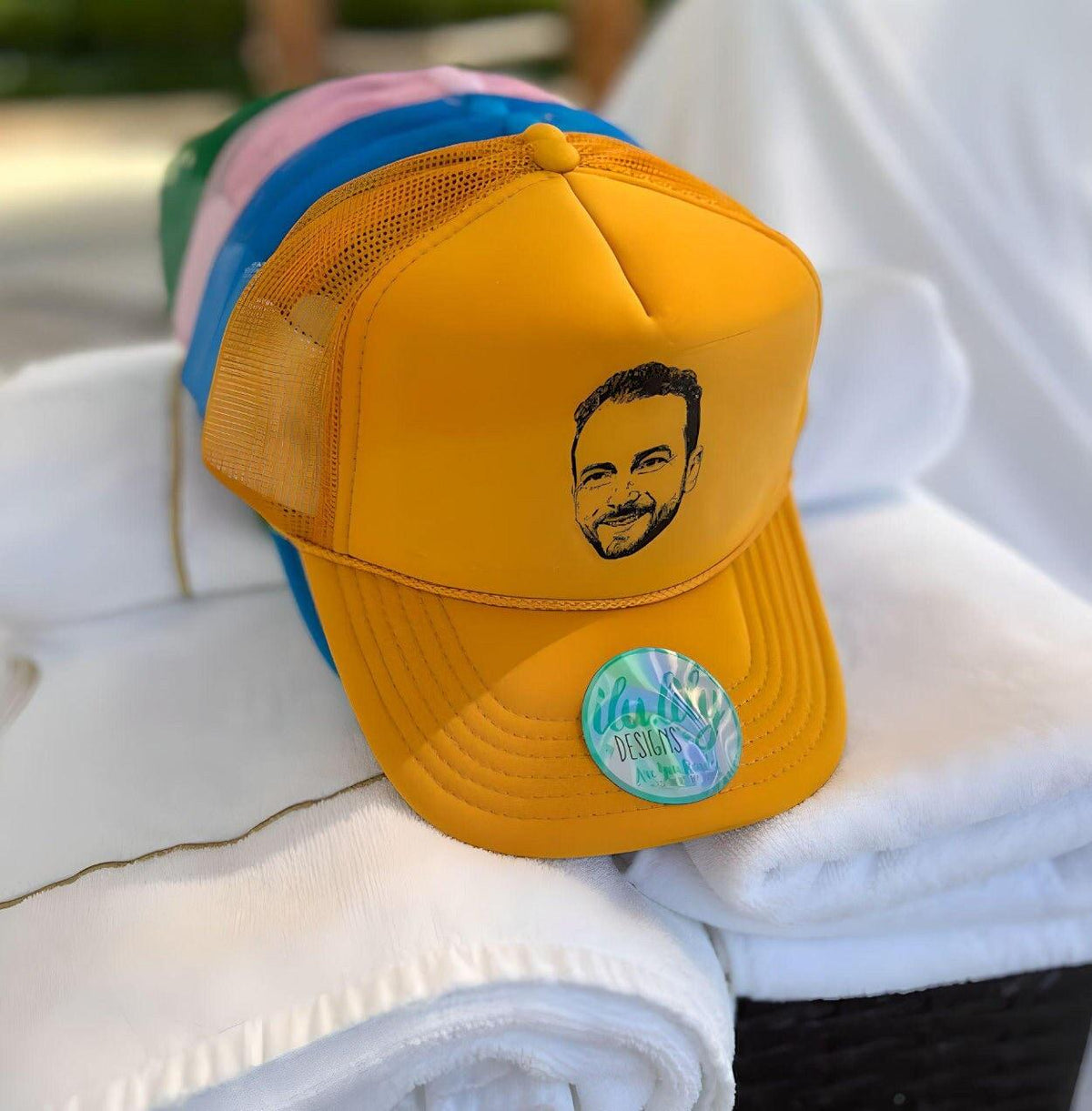 Custom Photo Trucker Hat – Personalized Party Favor With Custom Caricature Design