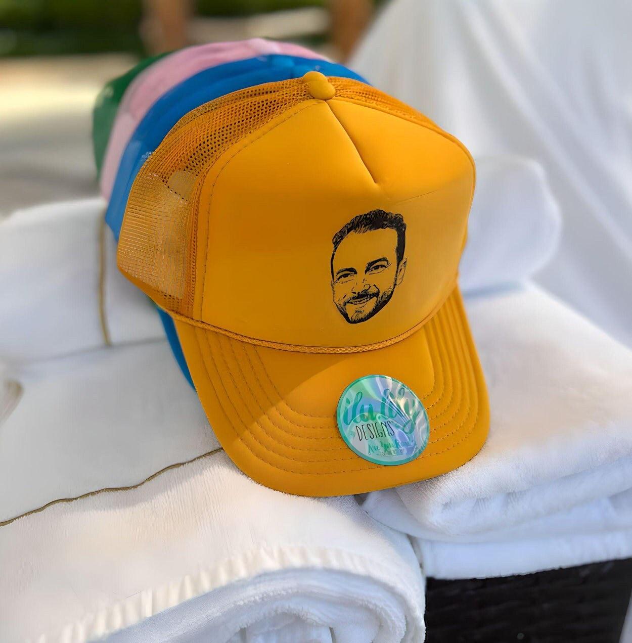 Custom Photo Trucker Hat – Personalized Party Favor With Custom Caricature Design