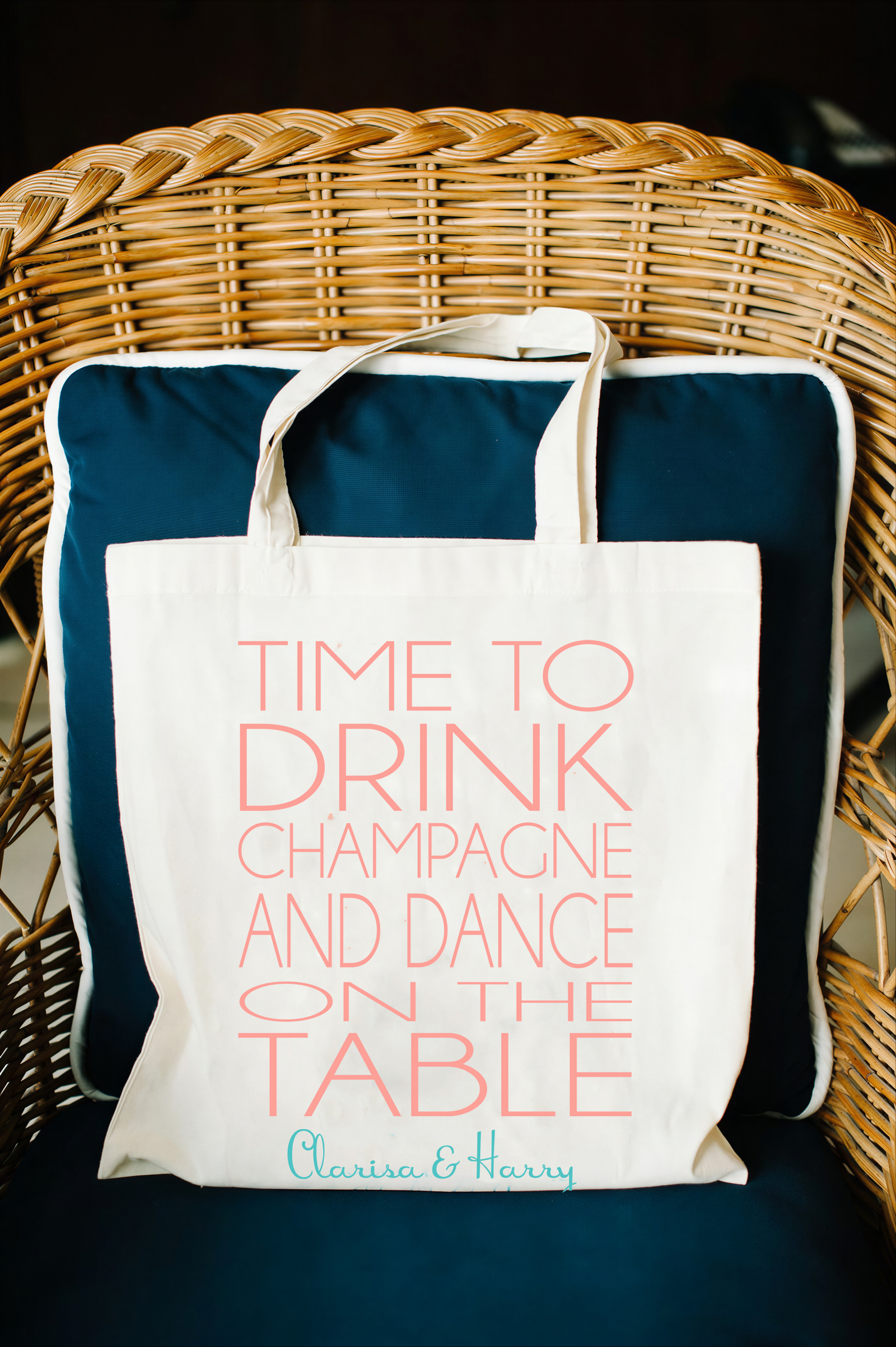 Wedding Tote Bags | Time to Drink Champagne and Dance on the Table