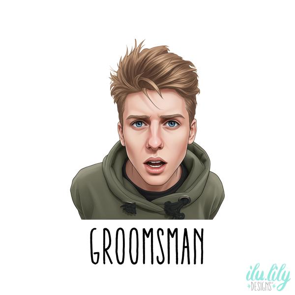 Custom Caricature Flask – Personalized Stainless Steel Pocket Size Gift for Bachelor Party