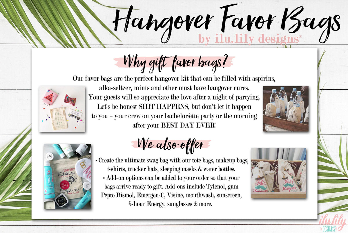 Custom Hangover Kit – Birthday Party Favor With Personalized Caricature Design