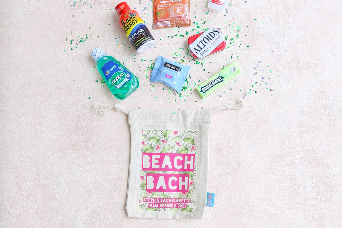 Bachelorette Party Hangover Kit | Beach Bachelorette Favor Bag | Beach Bach Floral