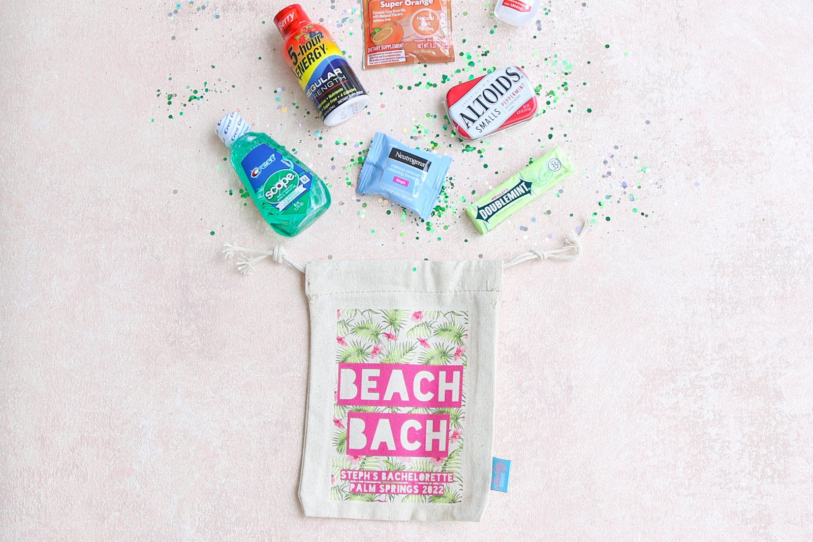 Bachelorette Party Hangover Kit | Beach Bachelorette Favor Bag | Beach Bach Floral