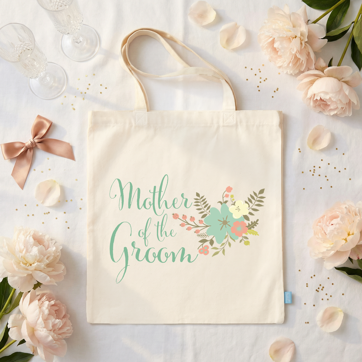 Personalized Canvas Tote Bag for Weddings by Ilu.Lily