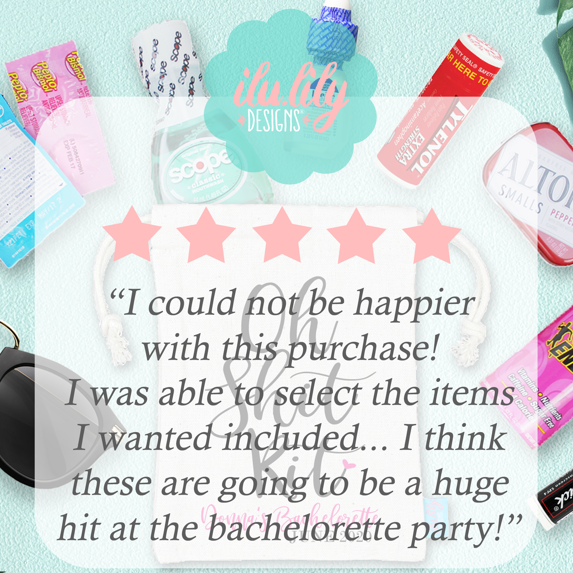 Oh Shit Kit Fancy -Bachelorette Hangover Favor Bag