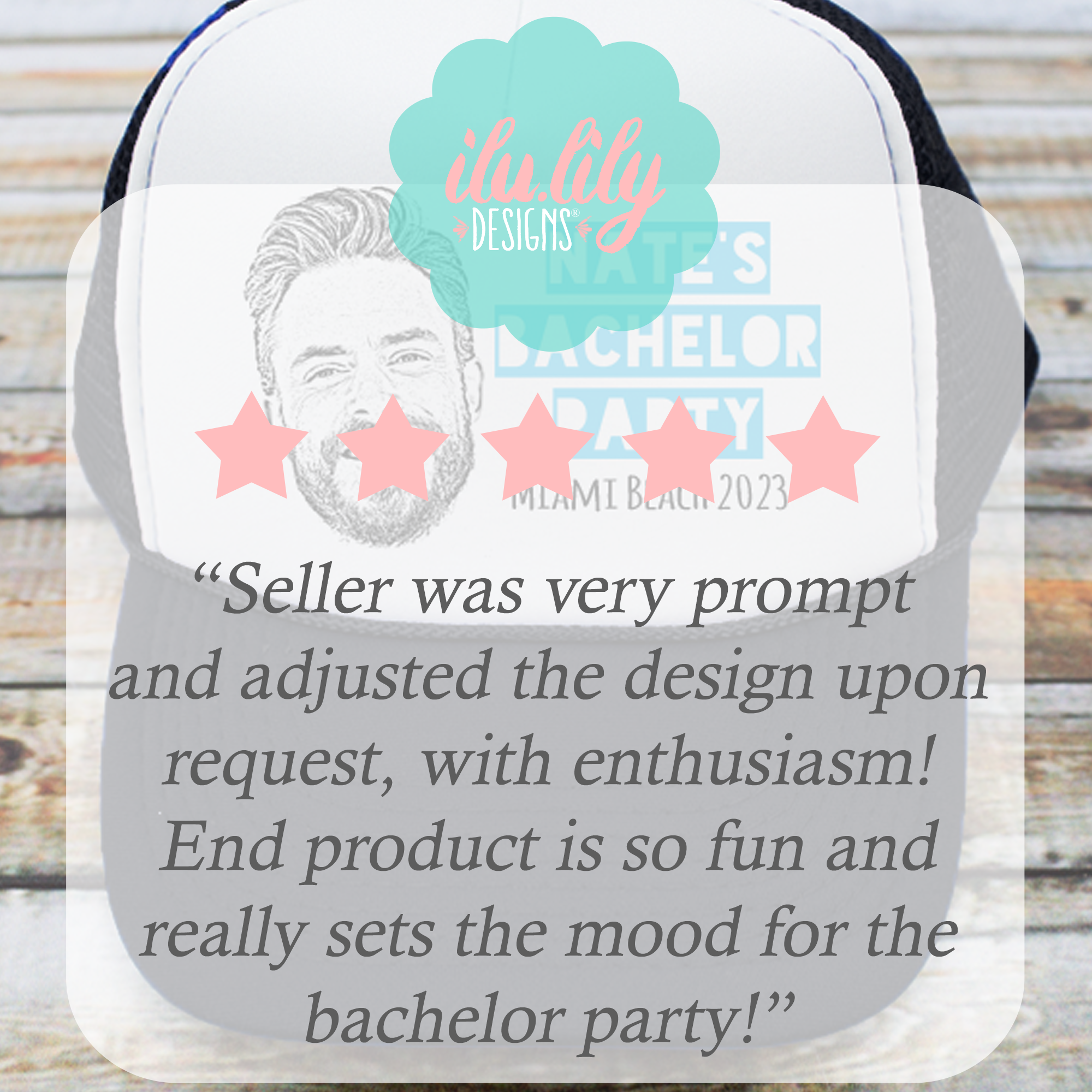 Bachelor Party Trucker Hat | Custom Bachelor Party Photo Hat