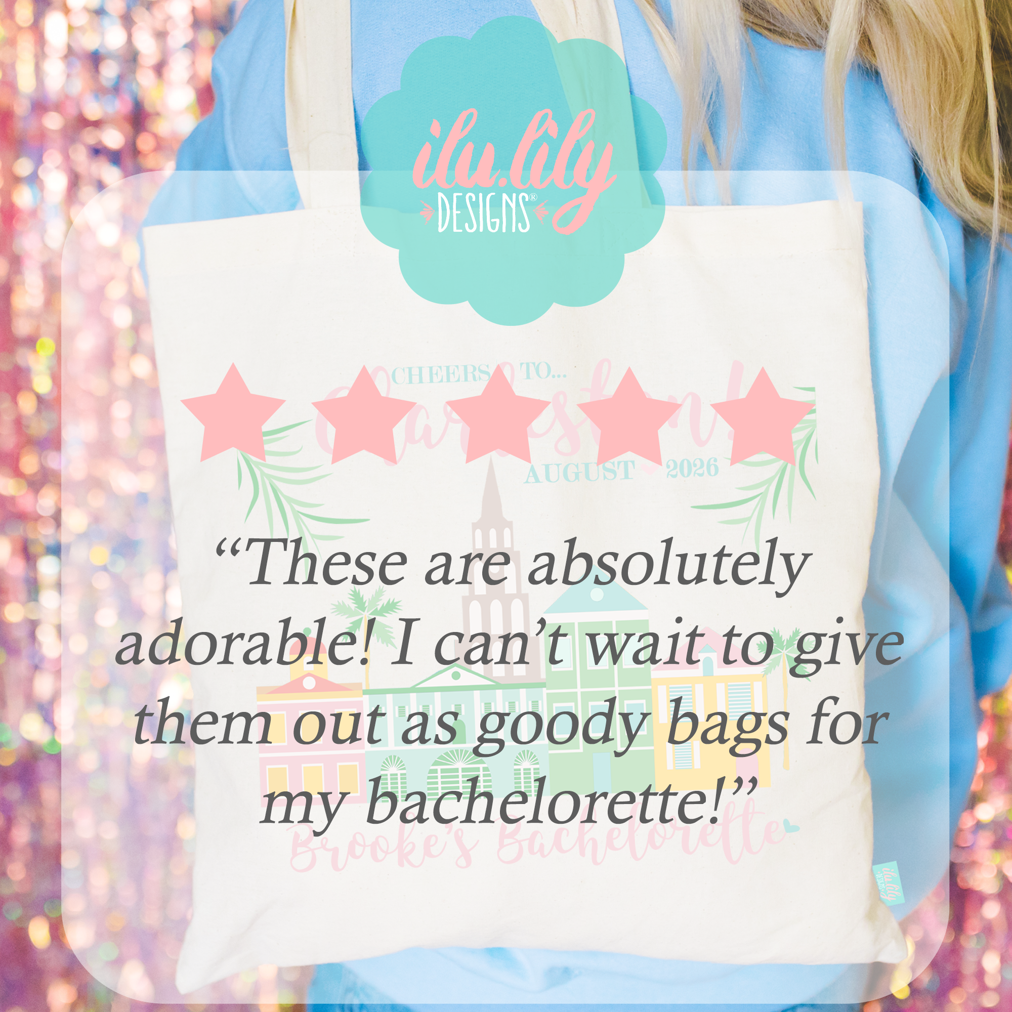 Bachelorette Party Tote Bags | Charleston Tote Bags | Bridesmaid Tote Bags