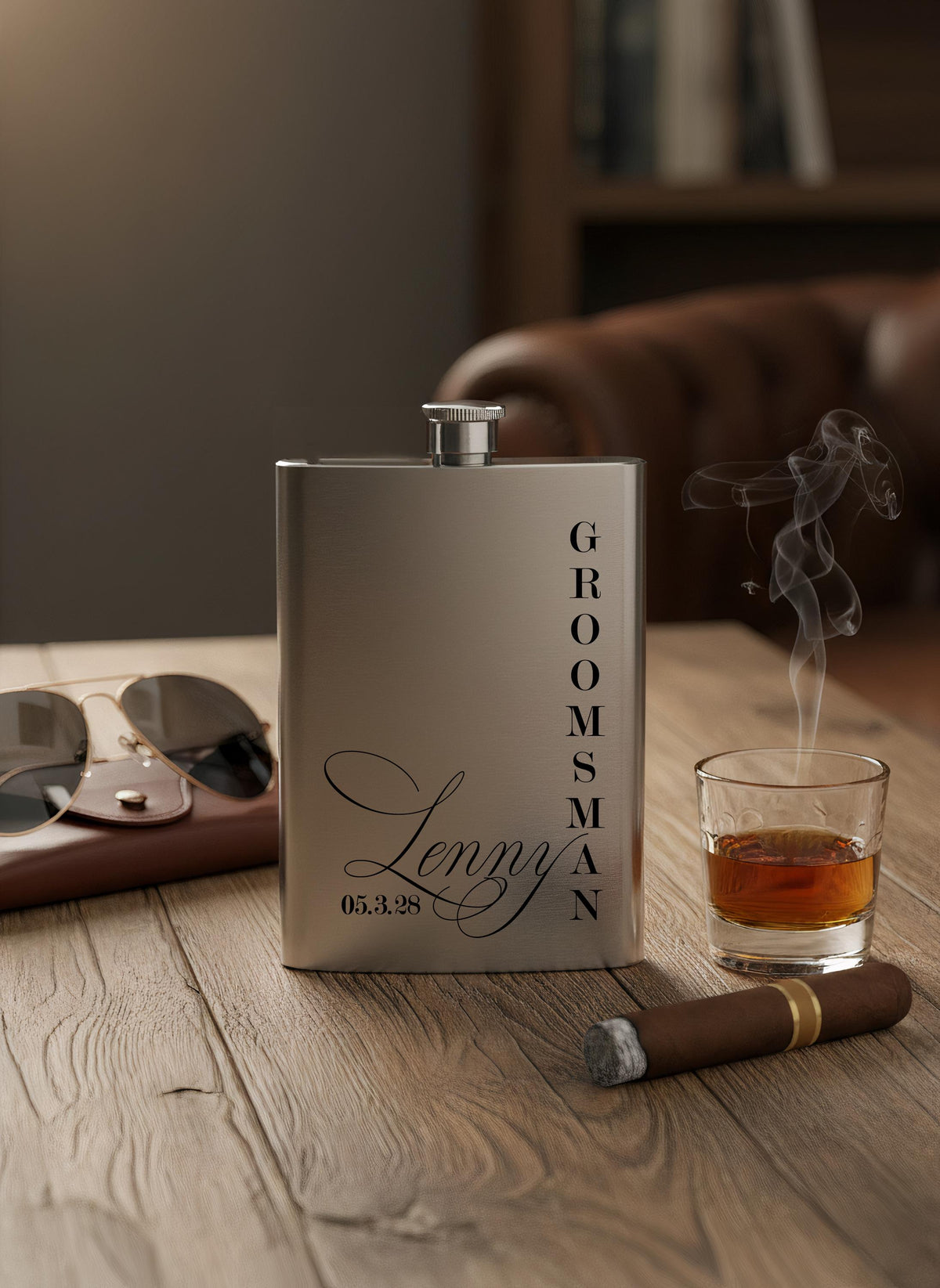 Personalized Flask - Custom Stainless Steel Flask | Groomsmen Gift &amp; Wedding Keepsake