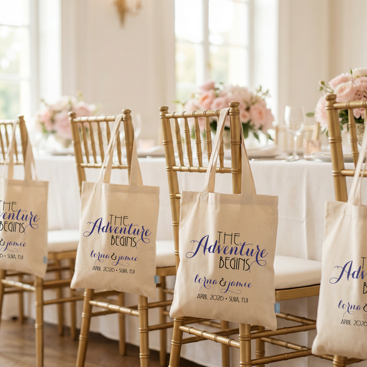Personalized Wedding Welcome Tote Bag | The Adventure Begins