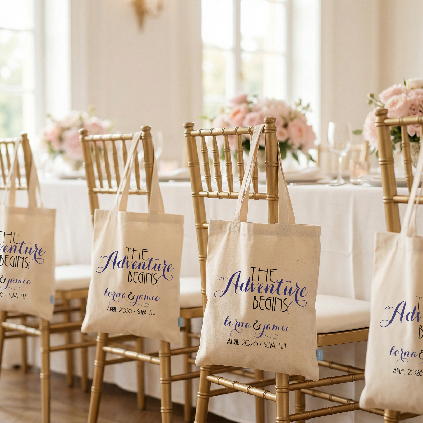 Personalized Wedding Welcome Tote Bag | The Adventure Begins