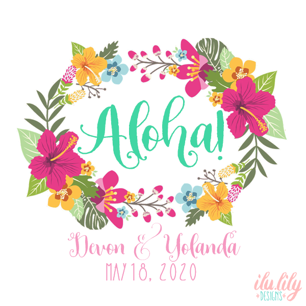 Destination Wedding Welcome Tote Bag | Hawaii Wedding Favor | Aloha Floral