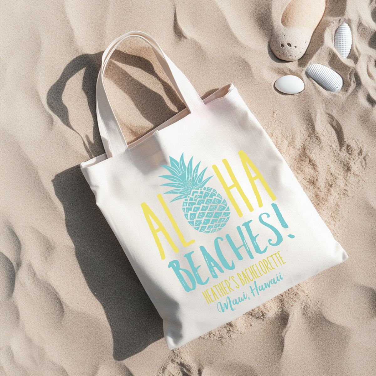 Bachelorette Party Hawaii Tote Bag | Destination Bachelorette Favors | Aloha Beaches!