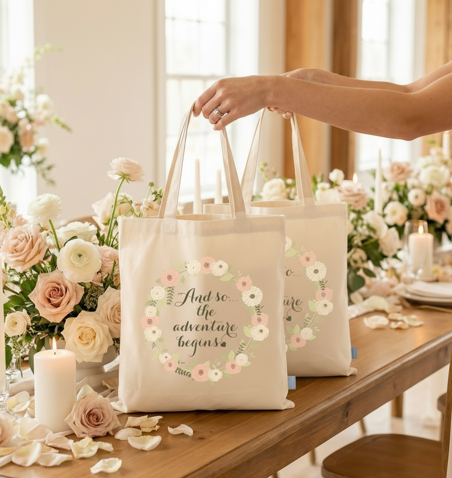 Wedding Welcome Tote Bag | And So The Adventure Begins