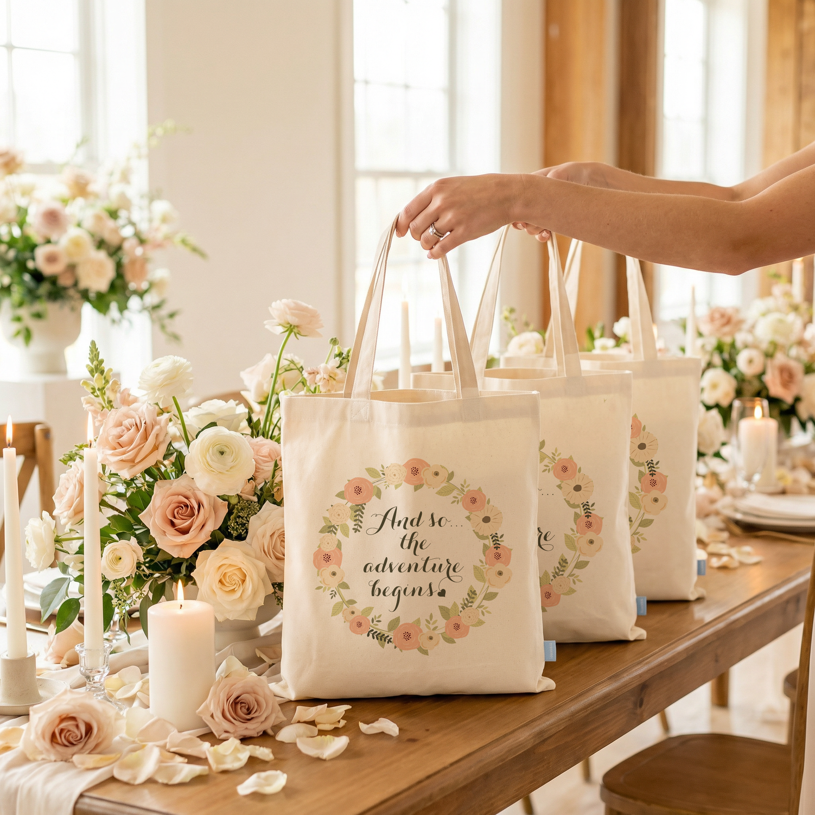 Wedding Welcome Tote Bag | And So The Adventure Begins