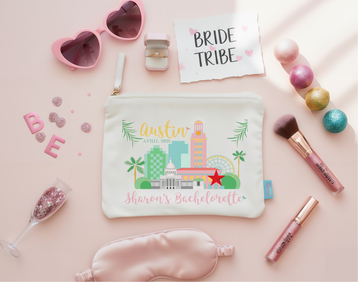 Personalized Canvas Makeup Bag for Bachelorette Parties by Ilu.Lily