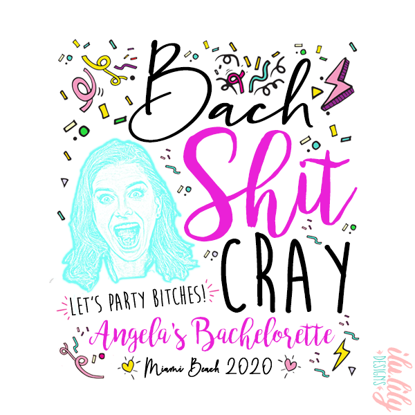 Personalized Bachelorette Party Tote Bag | Custom Photo Tote Bags | Bach Shit Cray
