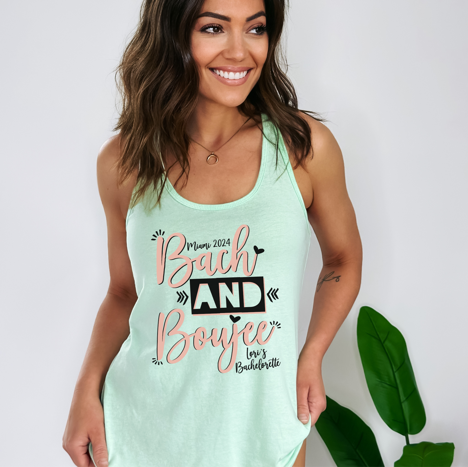 Bach and Boujee Bachelorette Party Racerback Tank Top | Bachelorette Party Favor