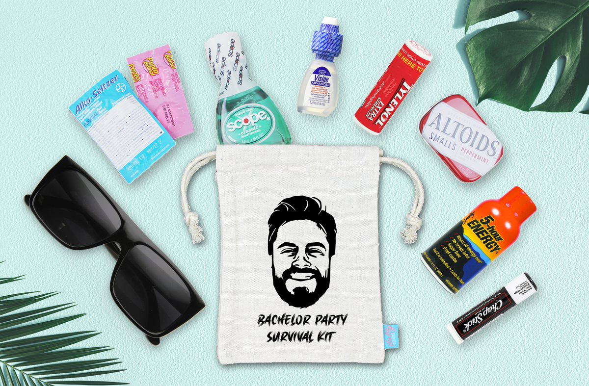 Bachelor Party Hangover Recovery Kit | Groomsmen Favors | Custom Caricature Oh Shit Kit