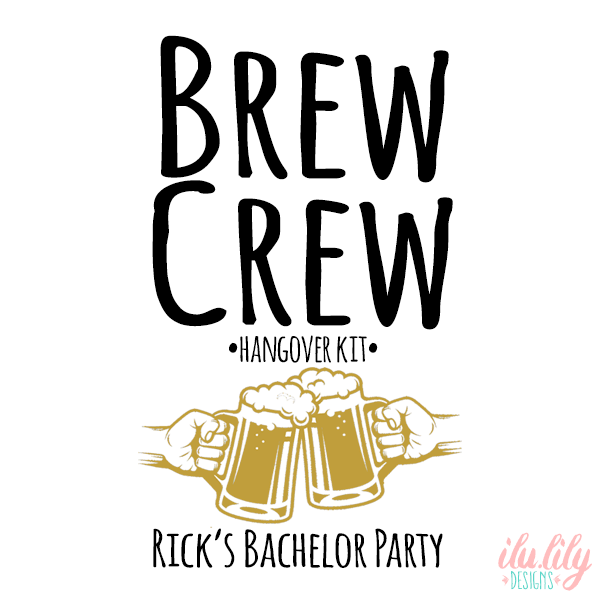 Bachelor Party Hangover Recovery Kit | Groomsmen Favors | Brew Crew