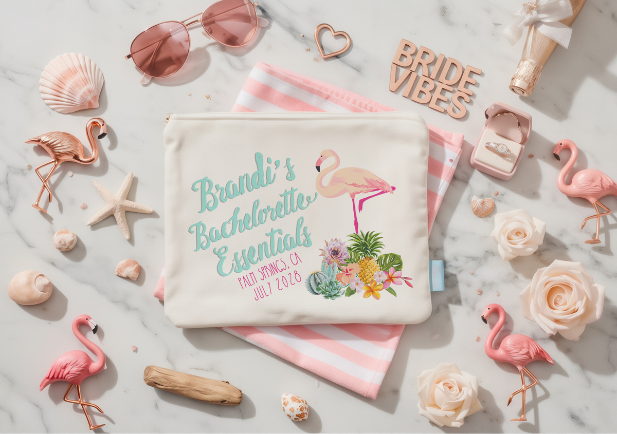 Personalized Canvas Makeup Bag for Bachelorette Parties by Ilu.Lily
