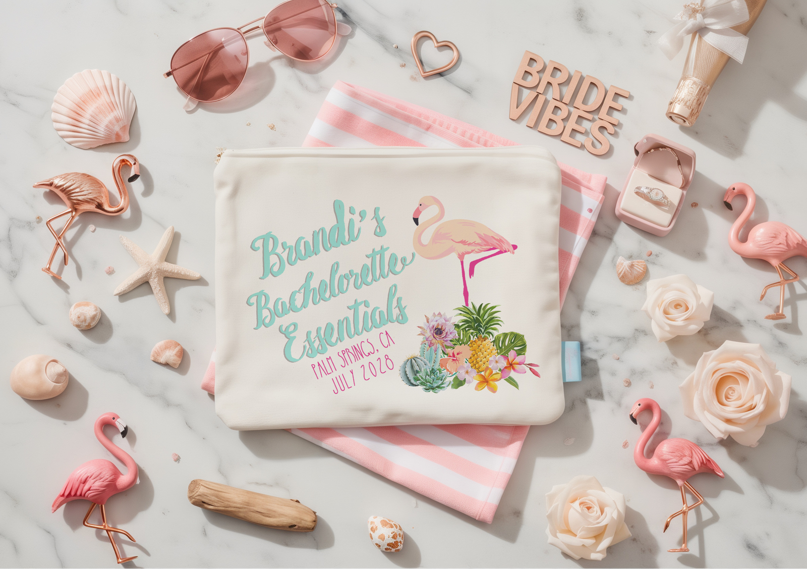 Personalized Canvas Makeup Bag for Bachelorette Parties by Ilu.Lily