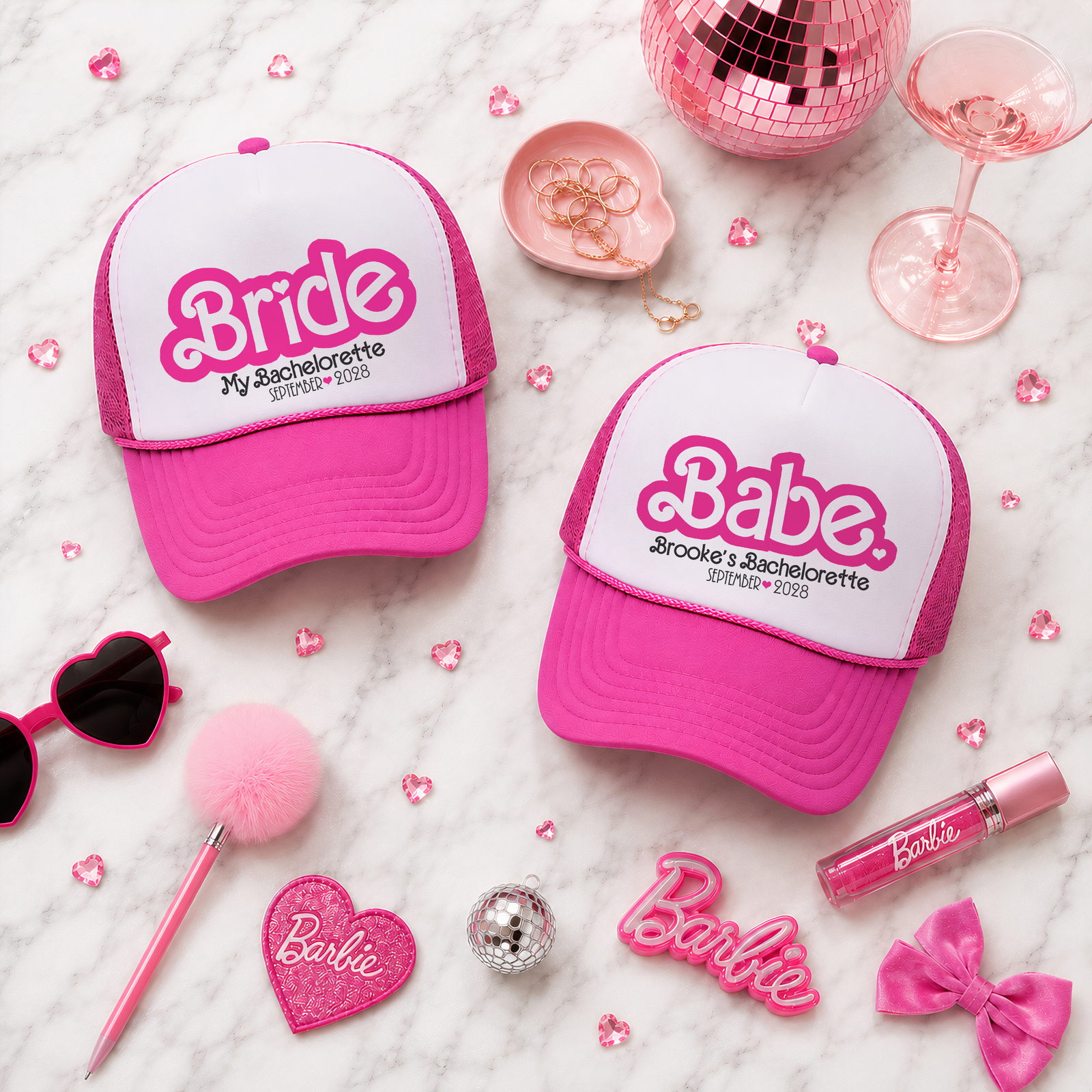 Barbie Custom Trucker Hat for Bachelorette Parties by Ilu.Lily