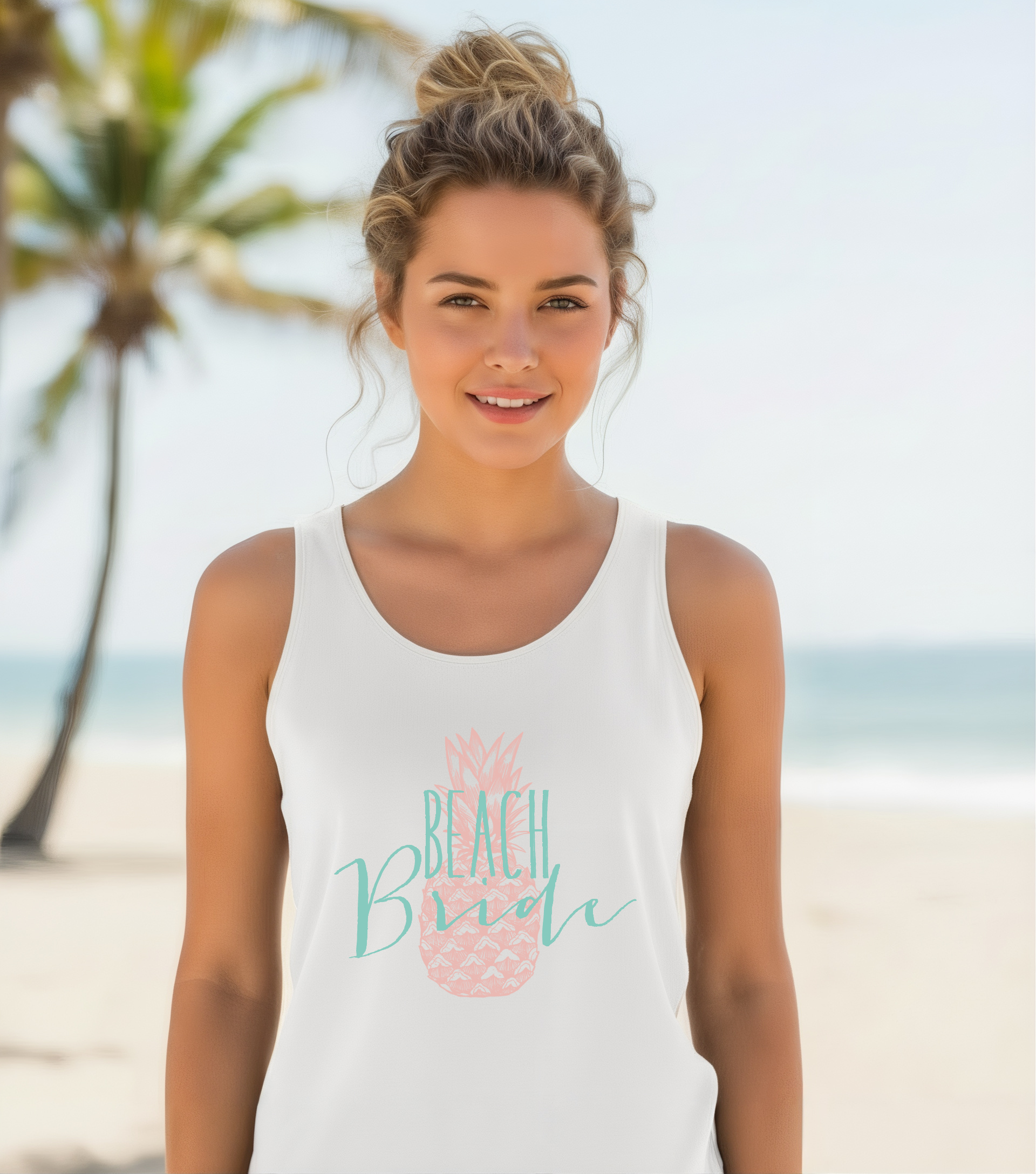 lily white tank top Bride Racerback Tank