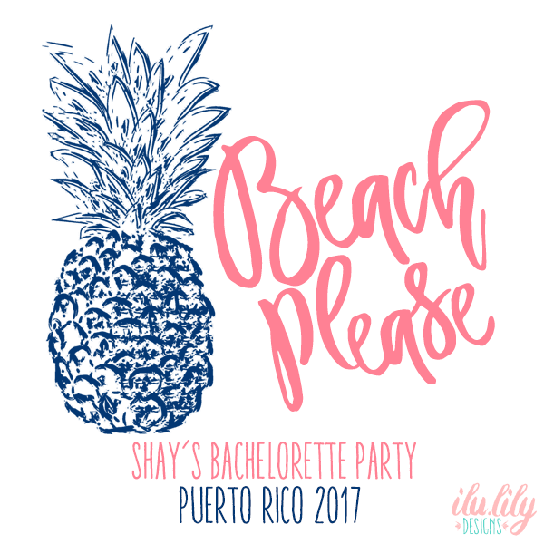Bachelorette Party Tote Bag | Destination Bachelorette Favors | Beach Please Pineapple