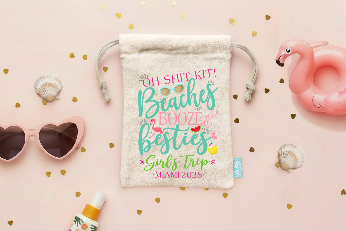 Beach Personalized Party Favor Bag for Bachelorette Parties by Ilu.Lily