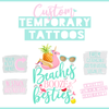 Custom Temporary Tattoo Bachelorette Party Favors | Beaches Booze &amp; Besties