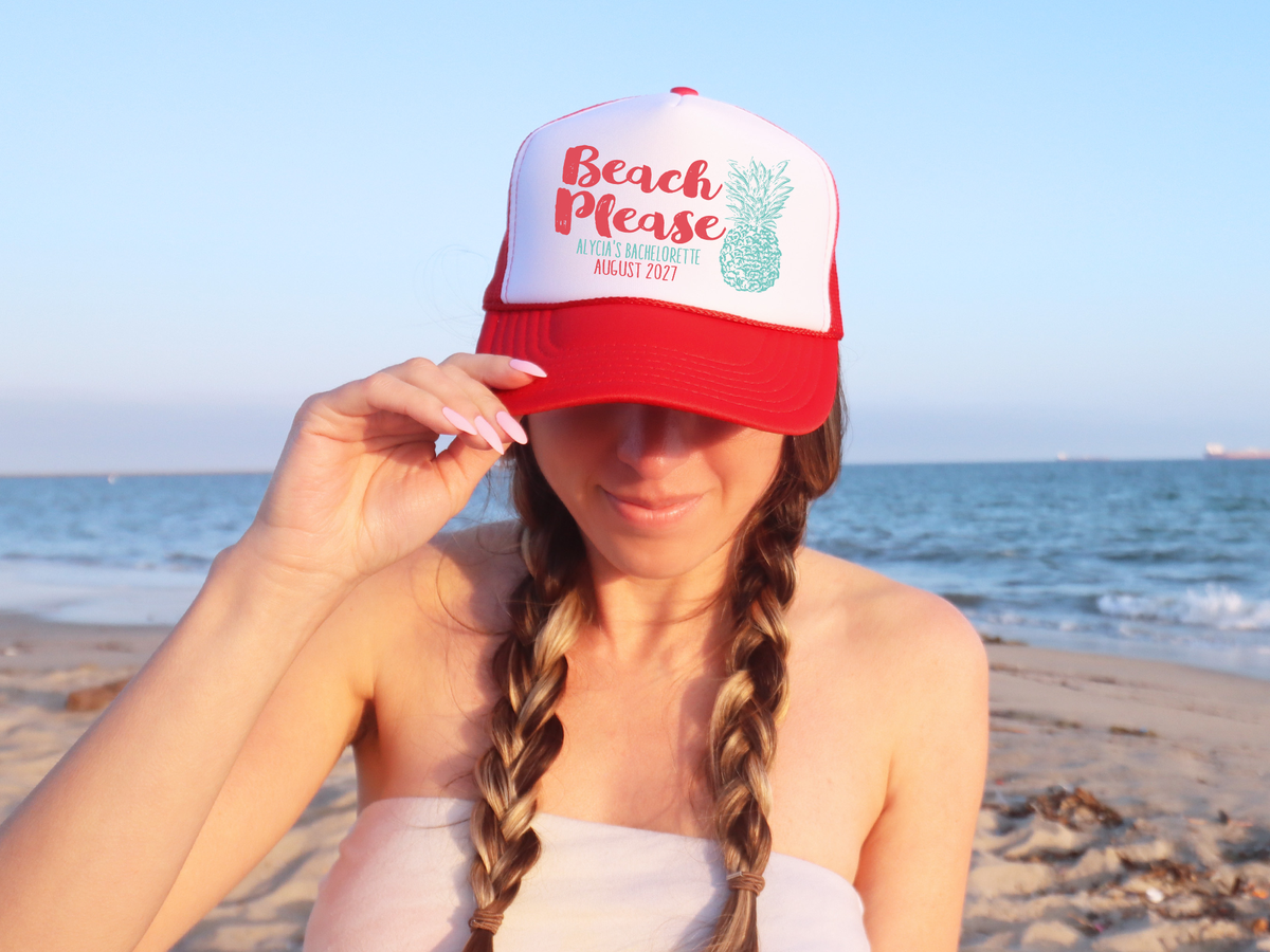 Bachelorette Party Trucker Hats | Trucker Hat Beach | Beach Please