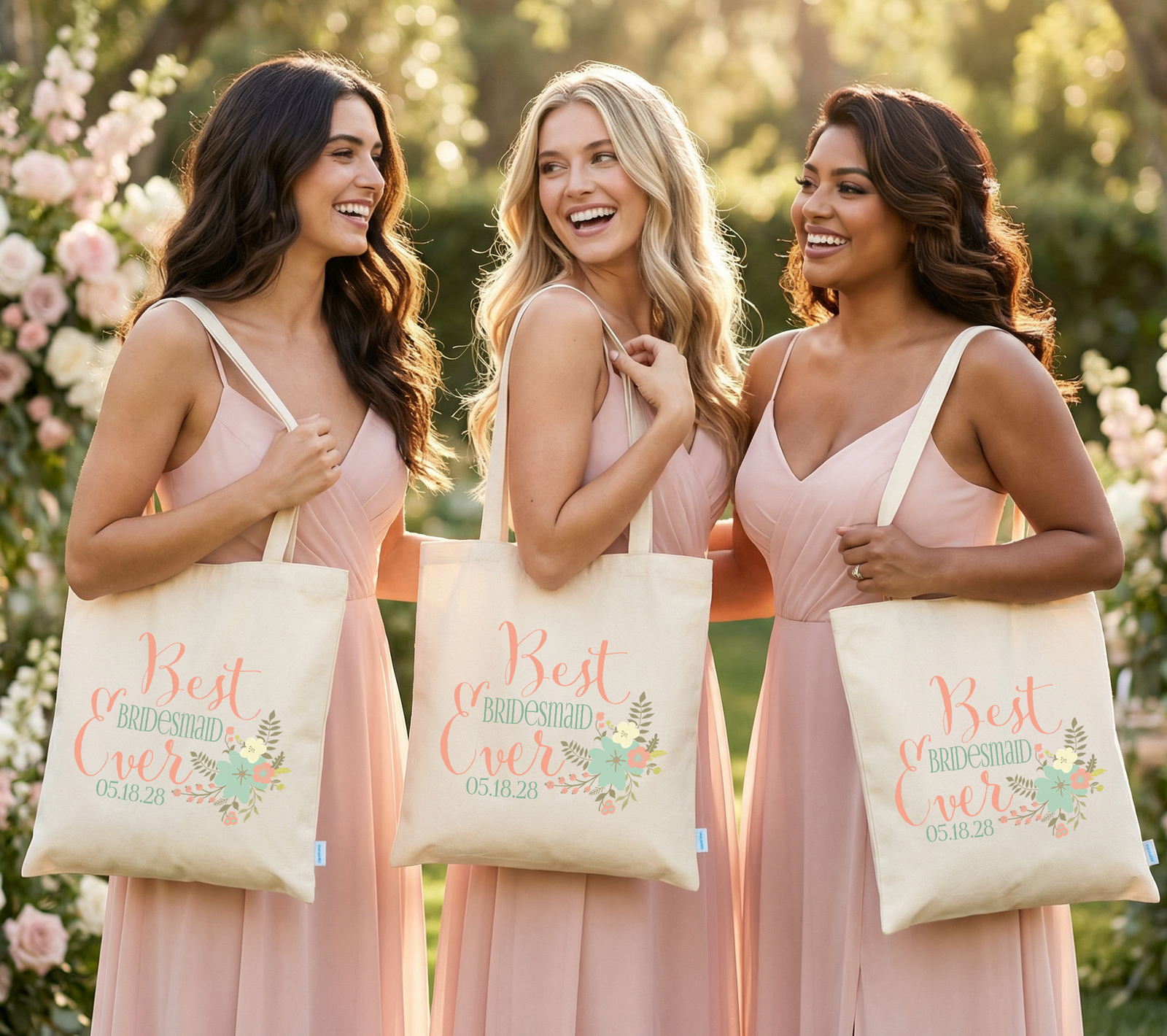 Personalized Canvas Tote Bag for Bridesmaids by Ilu.Lily