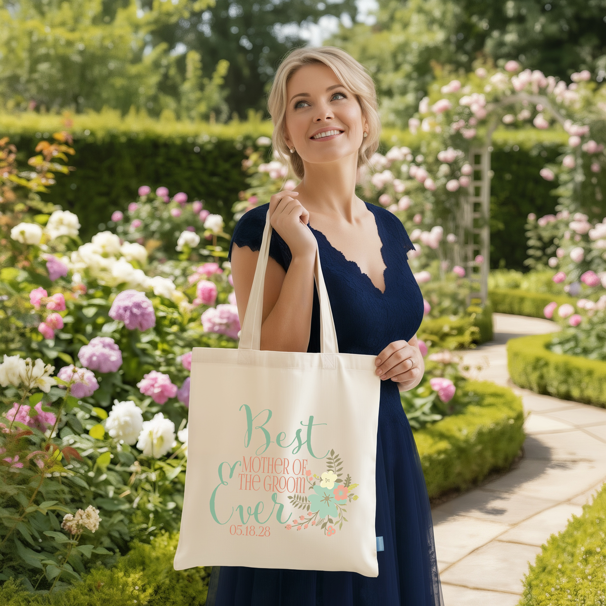 Personalized Canvas Tote Bag for Brides by Ilu.Lily