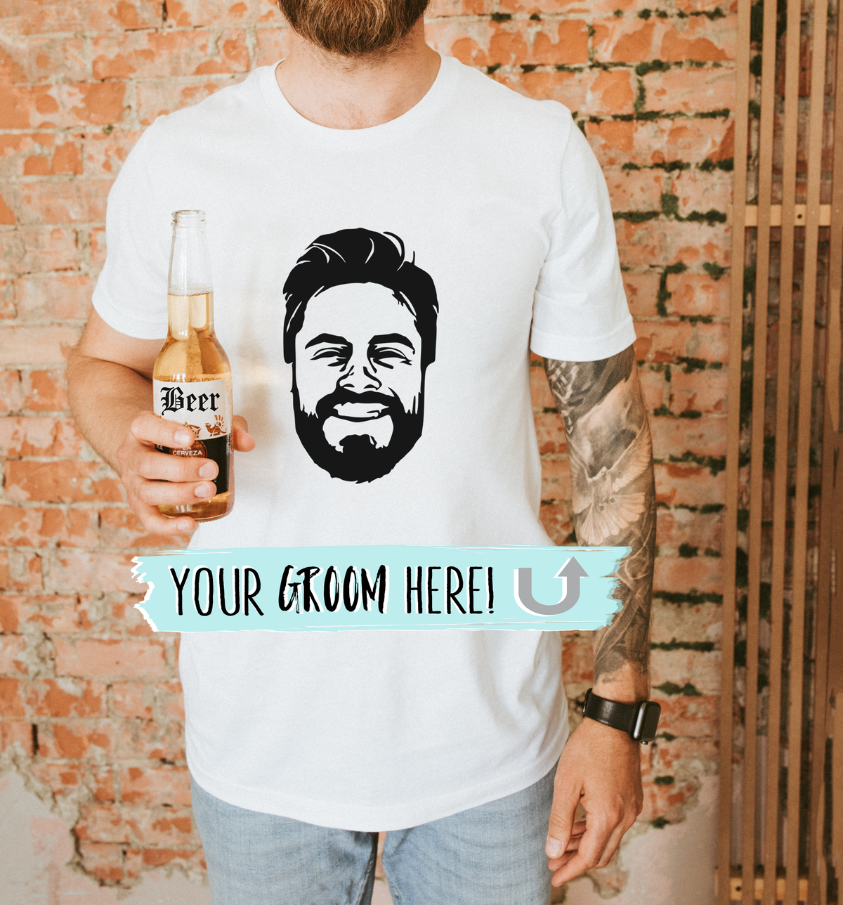 Bachelor Party Shirt | Custom AI Sketched Cartoon Photo Bachelor Party T-Shirt