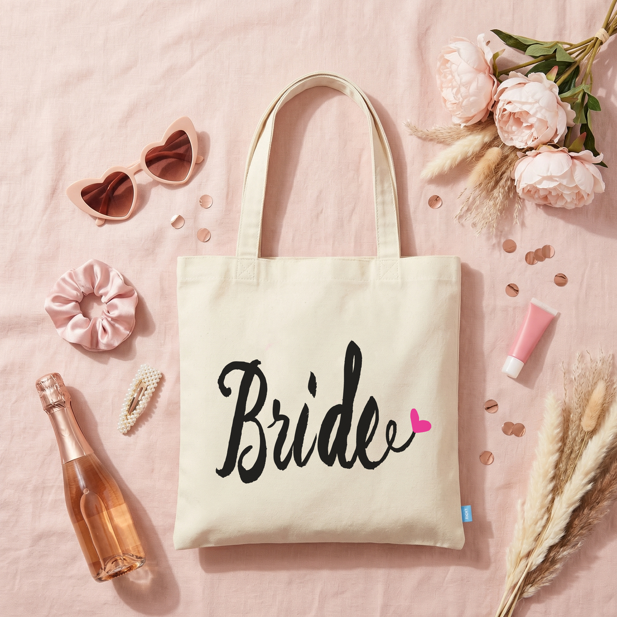 Personalized Canvas Tote Bag for Brides by Ilu.Lily