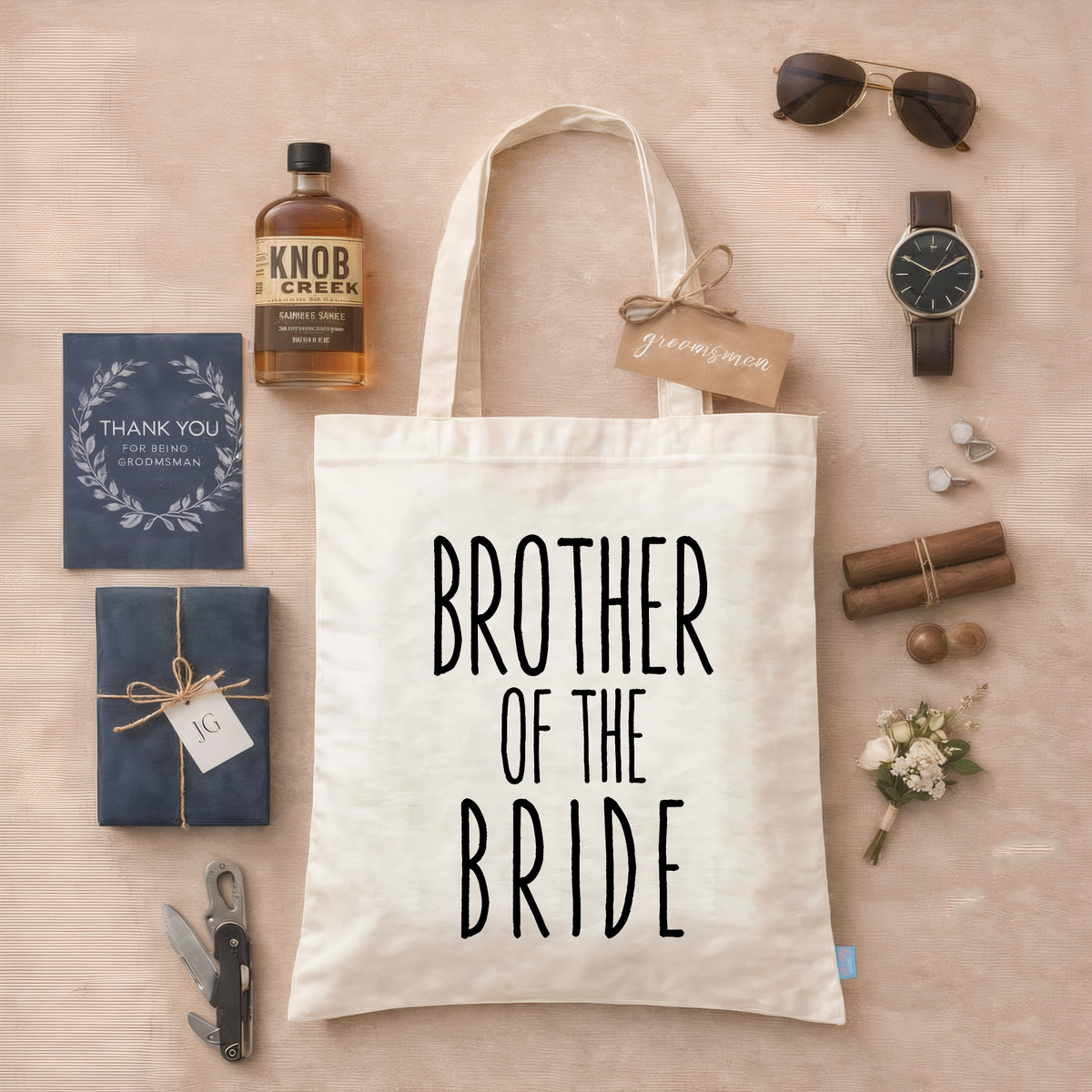 Personalized Canvas Tote Bag for Brides by Ilu.Lily