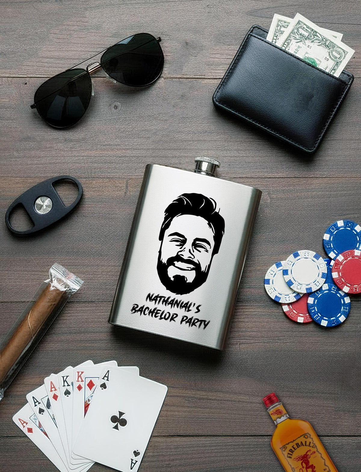Custom Caricature Flask – Personalized Party Favor Flask for Groomsmen Gift