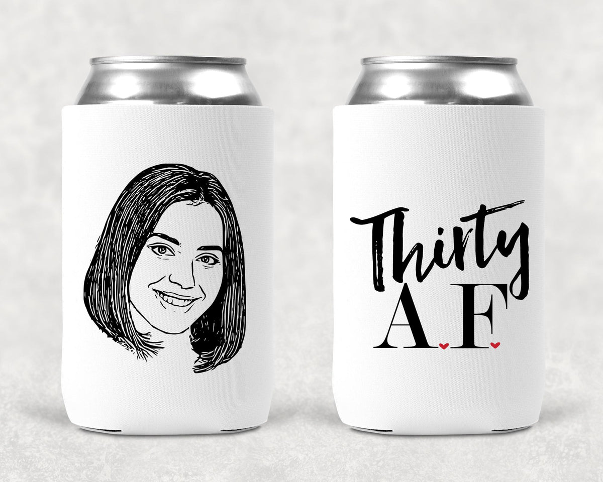 Custom Can Cooler – Personalized Cozie With Custom Caricature Design | Birthday Party Favor