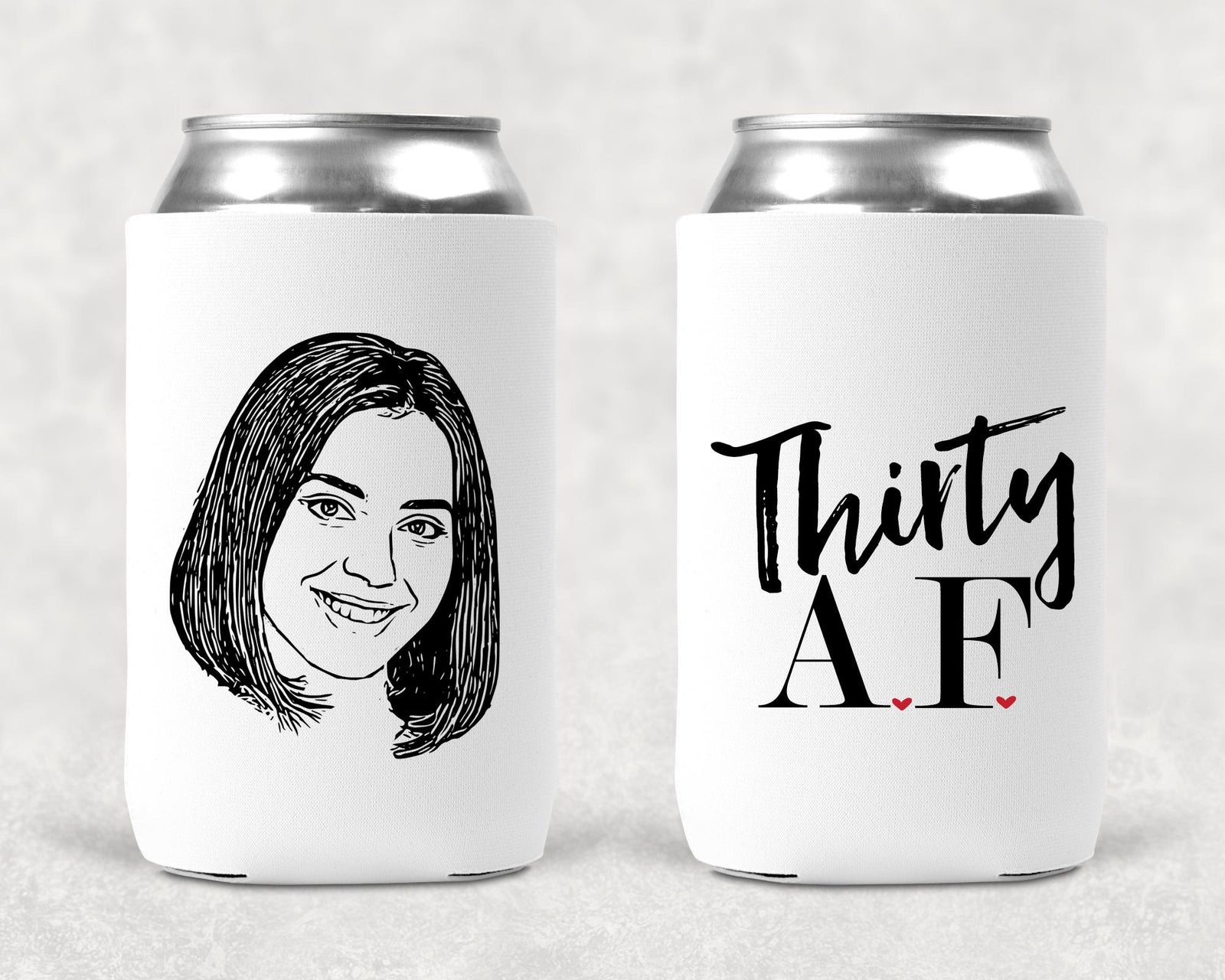 Custom Can Cooler – Personalized Cozie With Custom Caricature Design | Birthday Party Favor