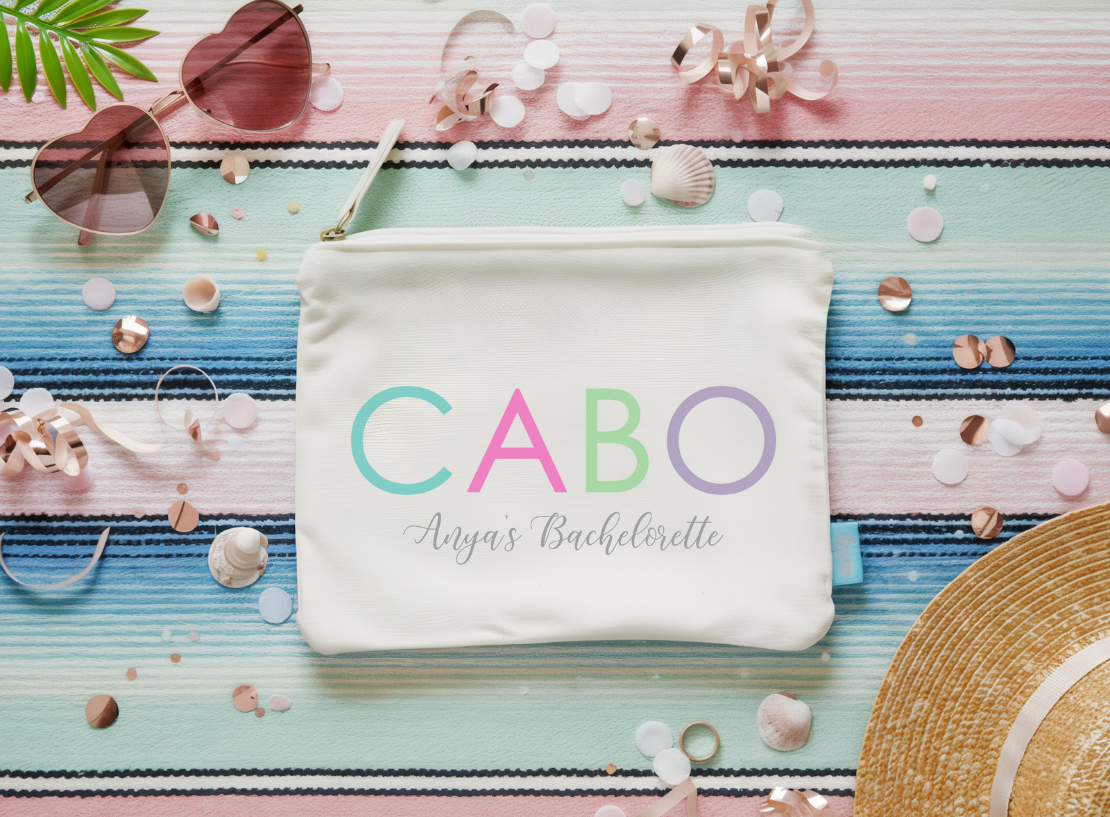 Personalized Canvas Makeup Bag for Bachelorette Parties by Ilu.Lily