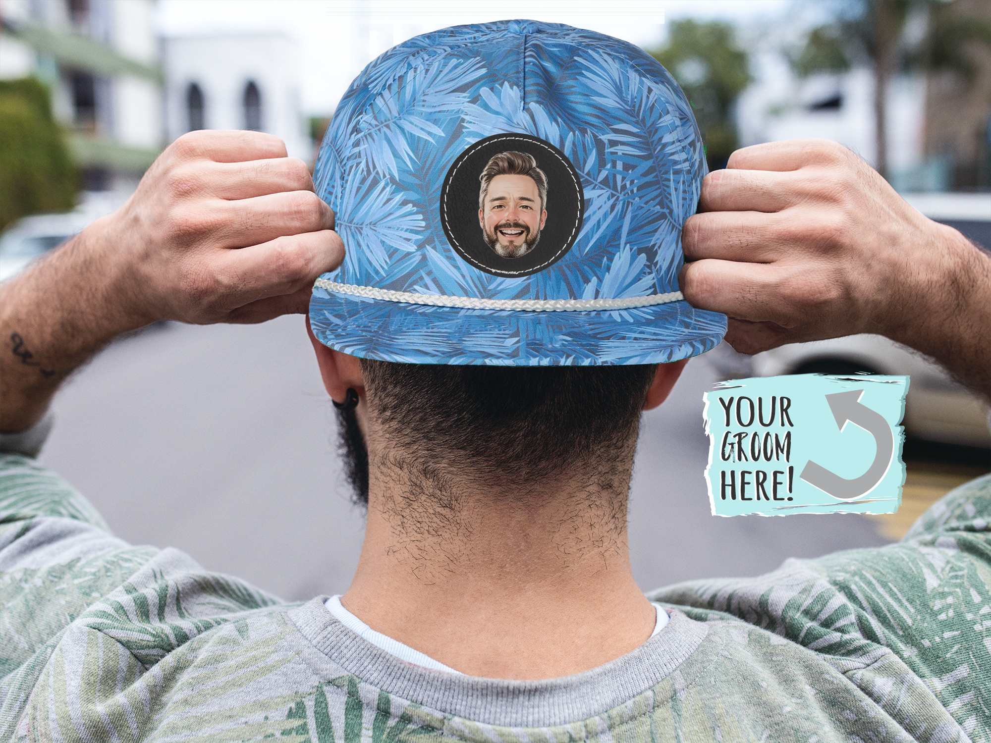 Bachelor Party Caricature Trucker Hat | Custom Bachelor Party Hats with AI Photo