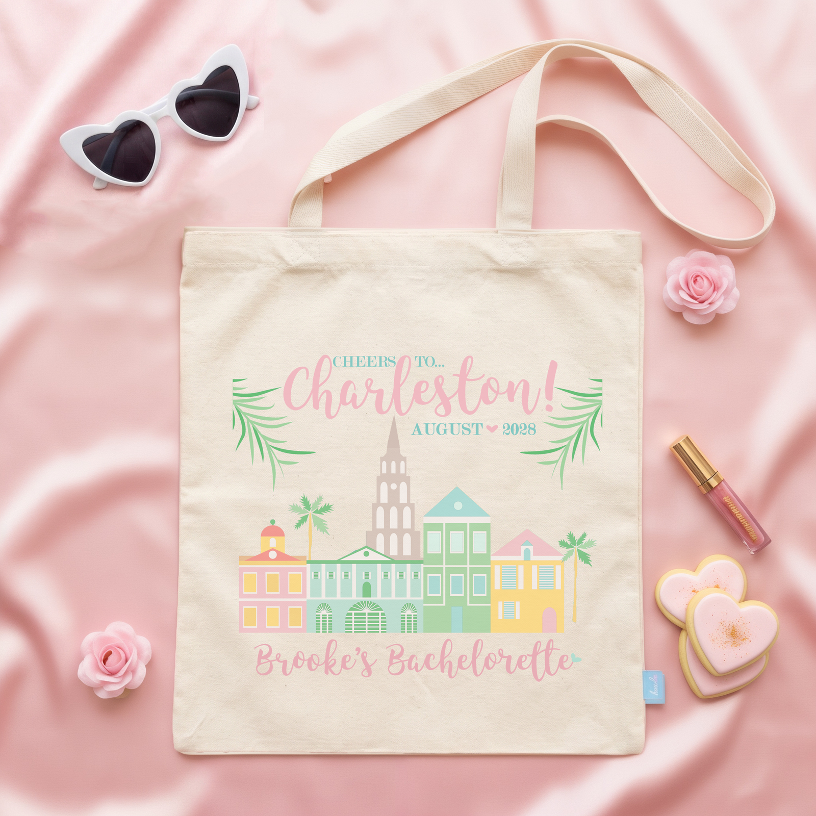 Charleston Personalized Canvas Tote Bag for Bachelorette Parties by Ilu.Lily