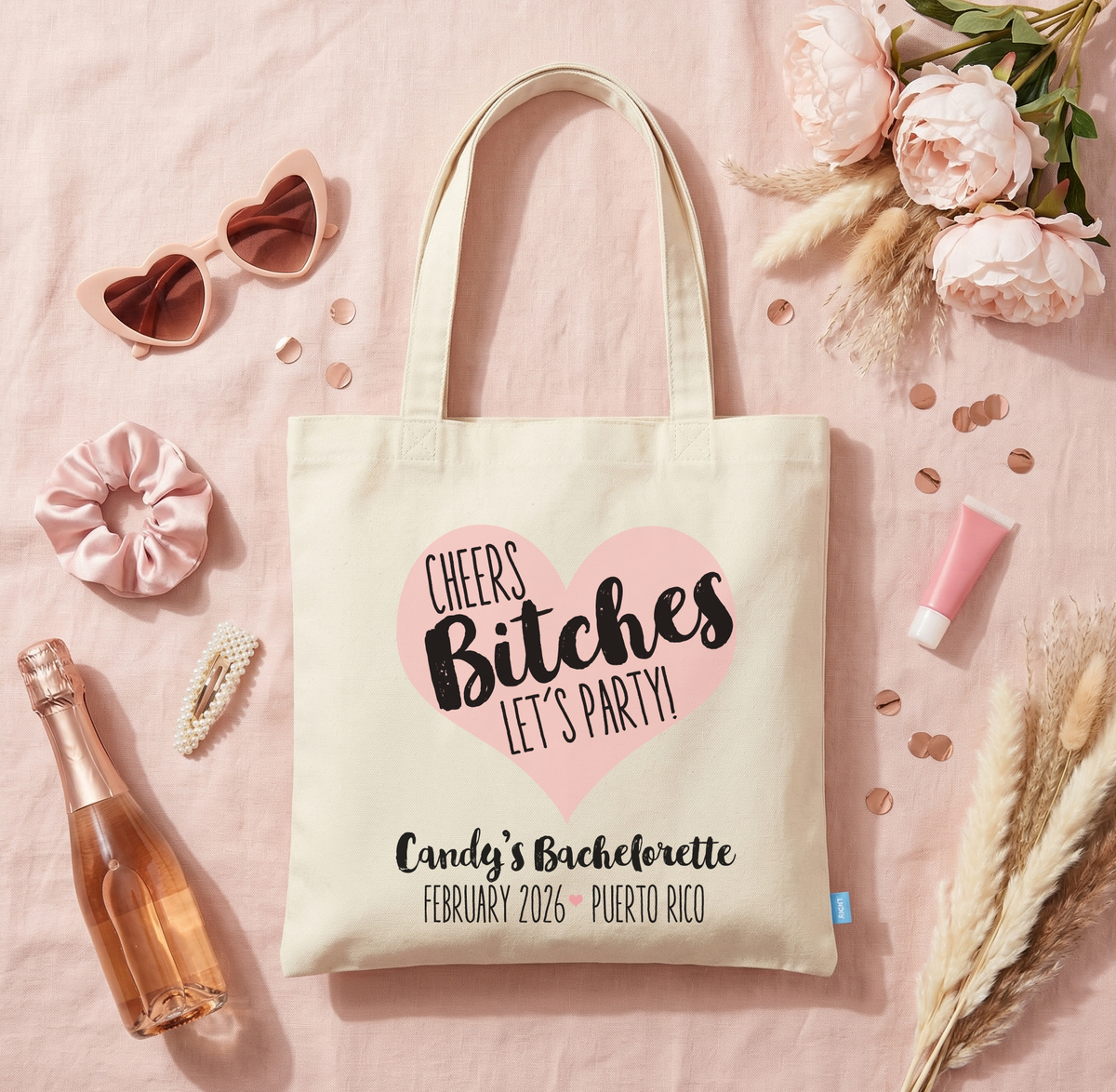 Personalized Canvas Tote Bag for Bachelorette Parties by Ilu.Lily